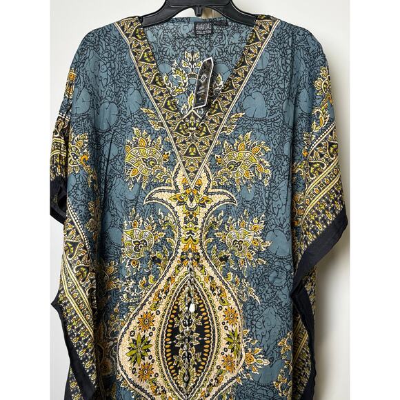 Women's Kaftan Print Kimono Stylish Loungewear, Beach Cover-Up - Picture 2 of 4